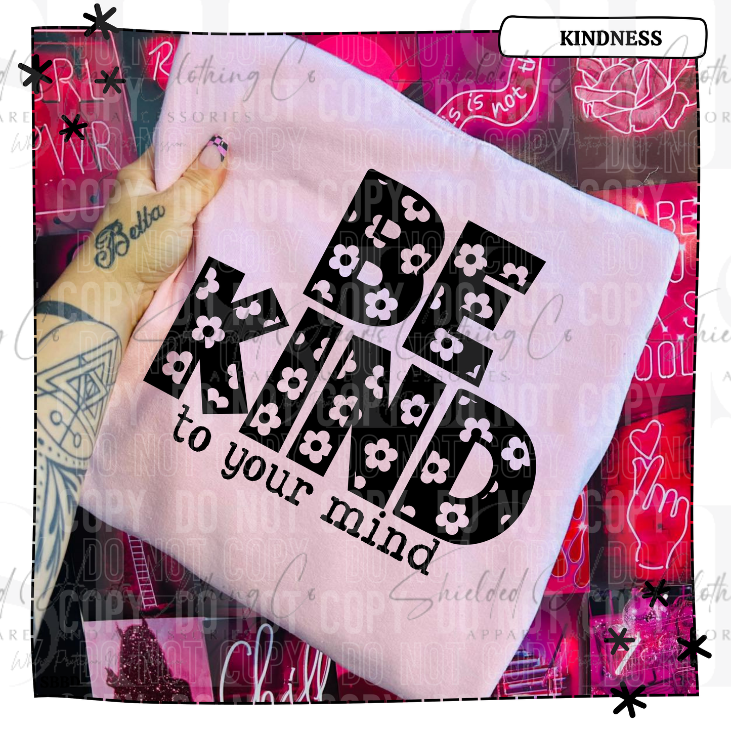 Be Kind Floral Black Shirt