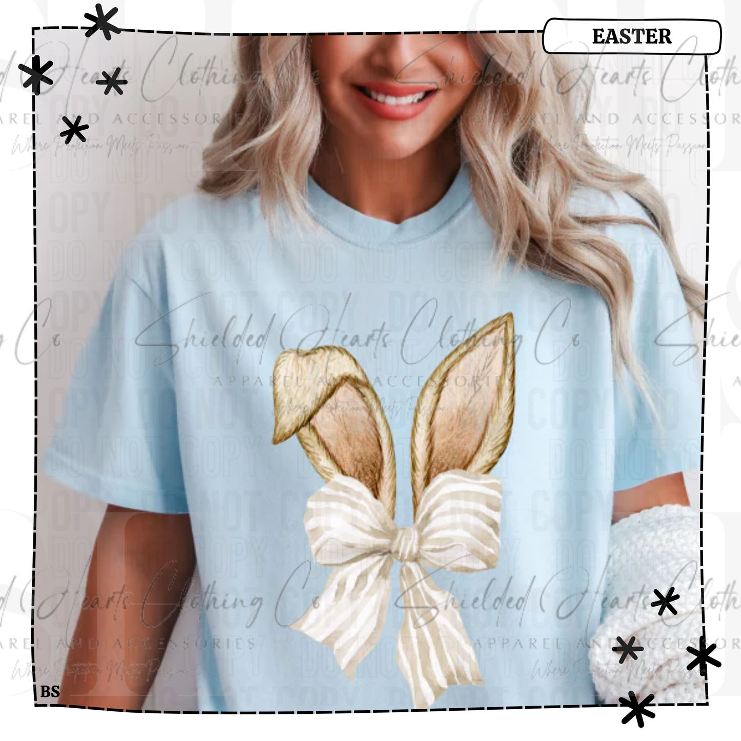 Brown Bunny Ears Bow Shirt