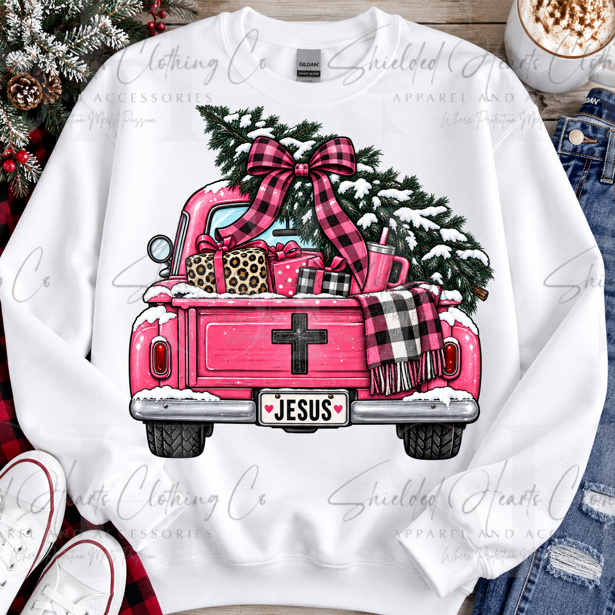 Pink Truck Winter