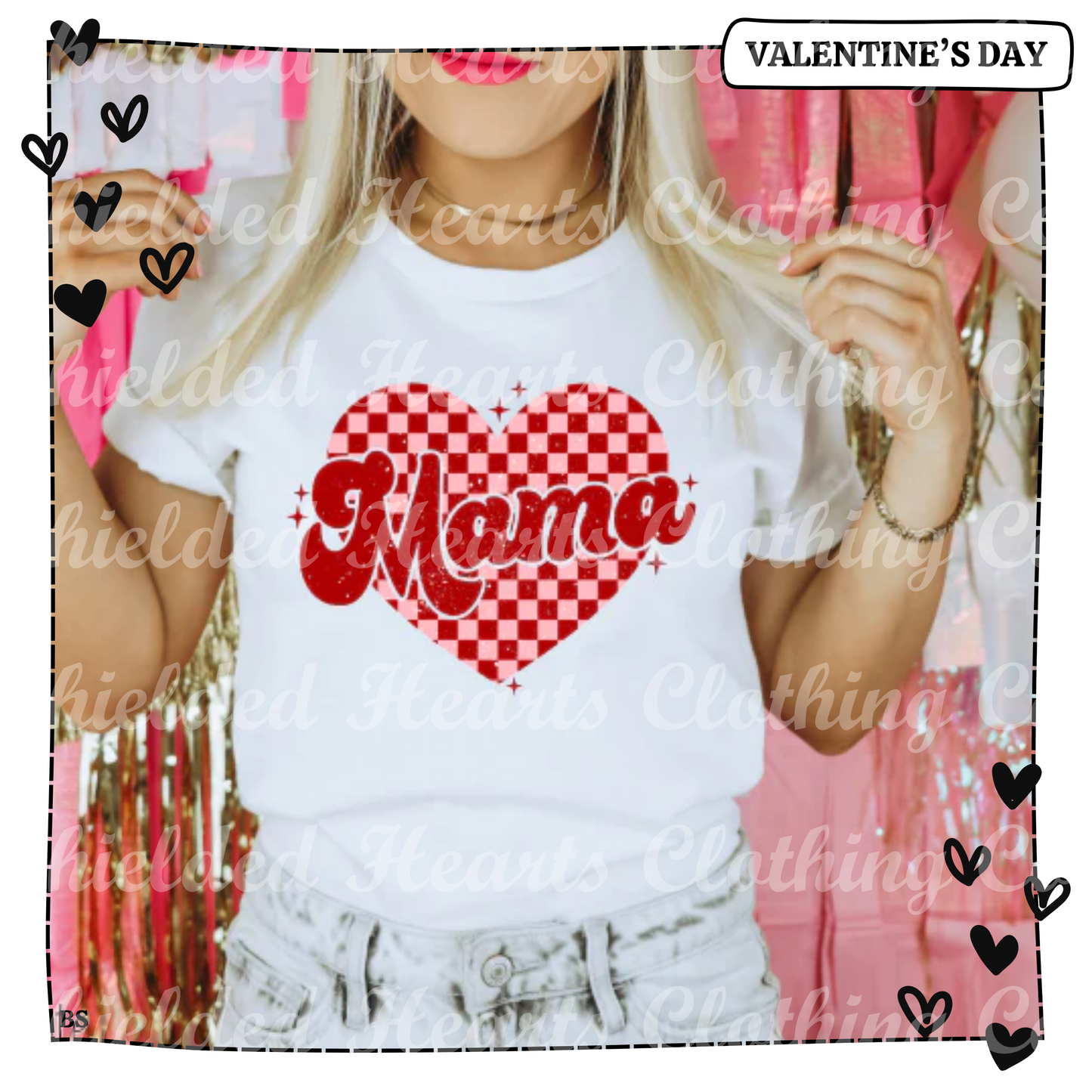 Checkered Mama Heart Shirt