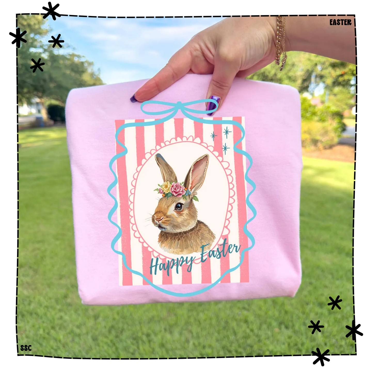 Easter Bunny Portrait Brush stroke