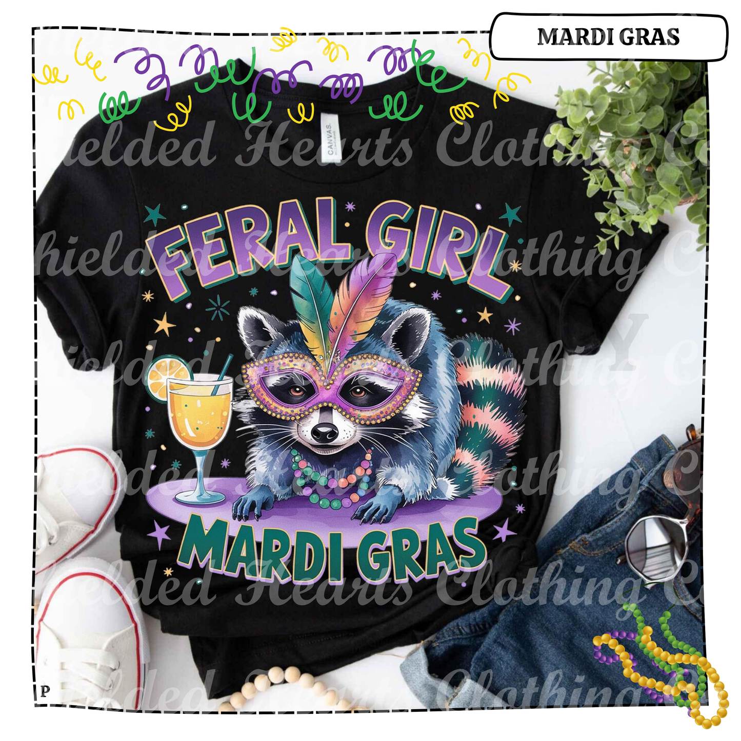 Feral Girl Mardi Gras Shirt