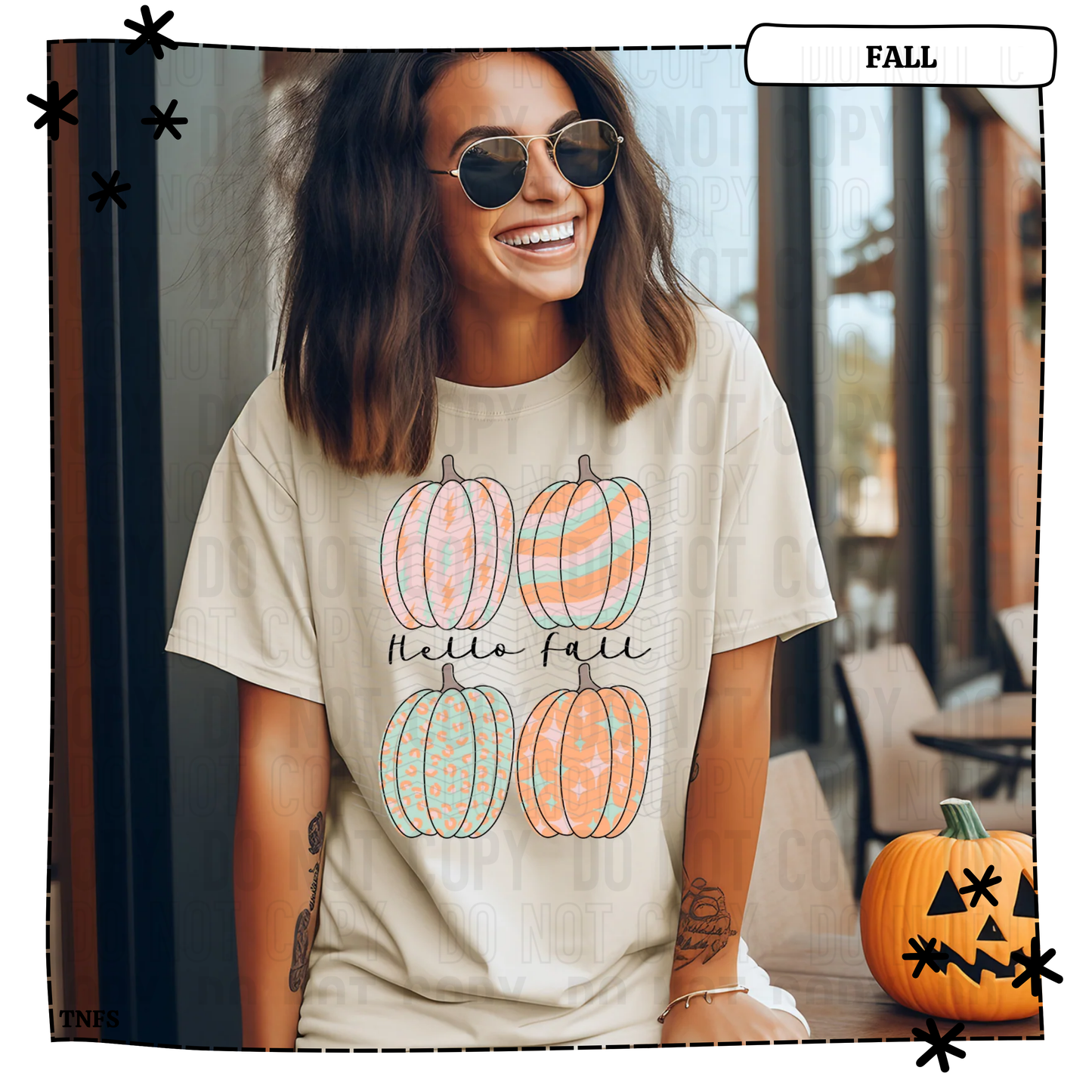 Hello Fall Retro Groovy Pumpkins