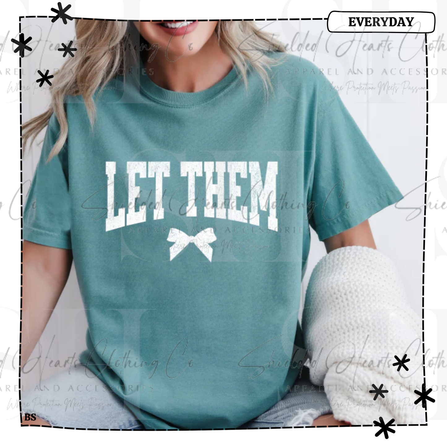 Let Them Distressed Arched Bow Shirt