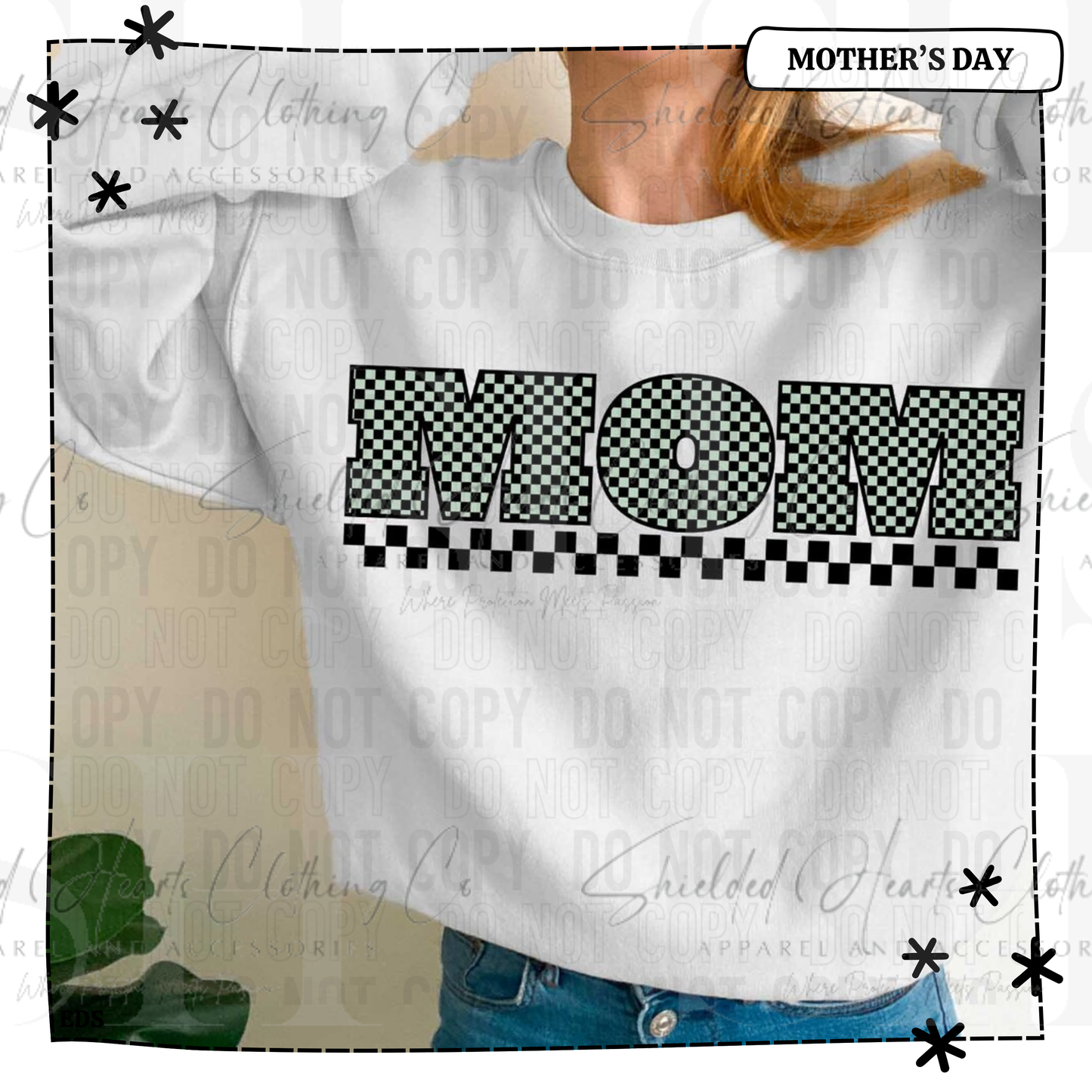 Mom Retro Checkerboard Shirt