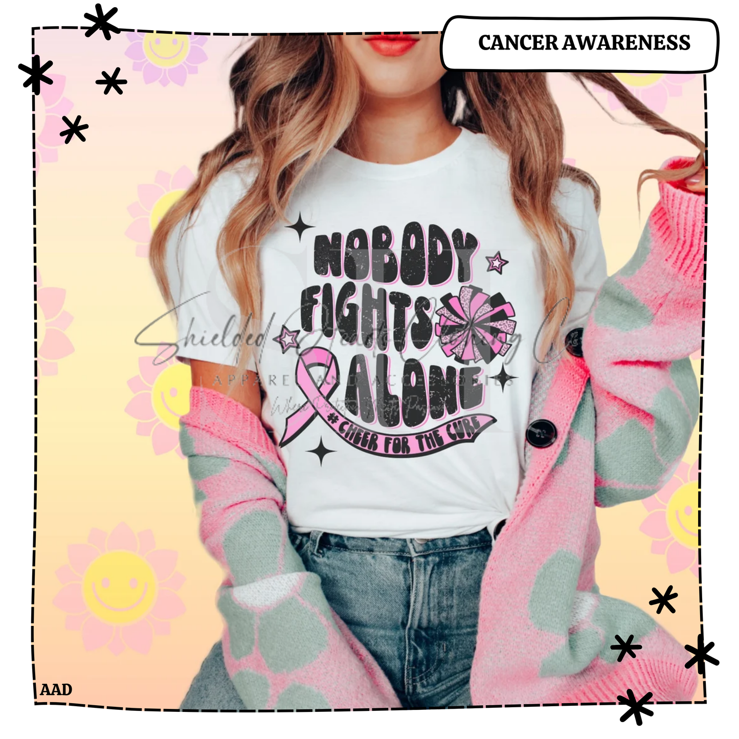 Nobody Fights Alone Cheer for the Cure Shirt
