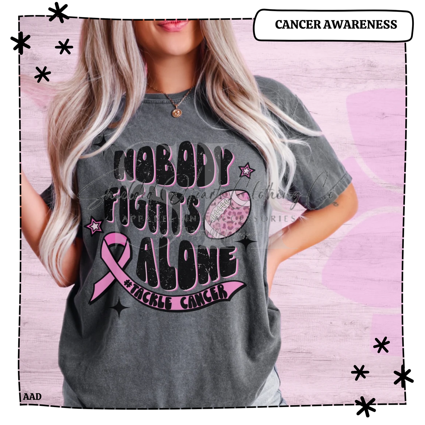 Nobody Fights Alone Tackle Cancer Shirt