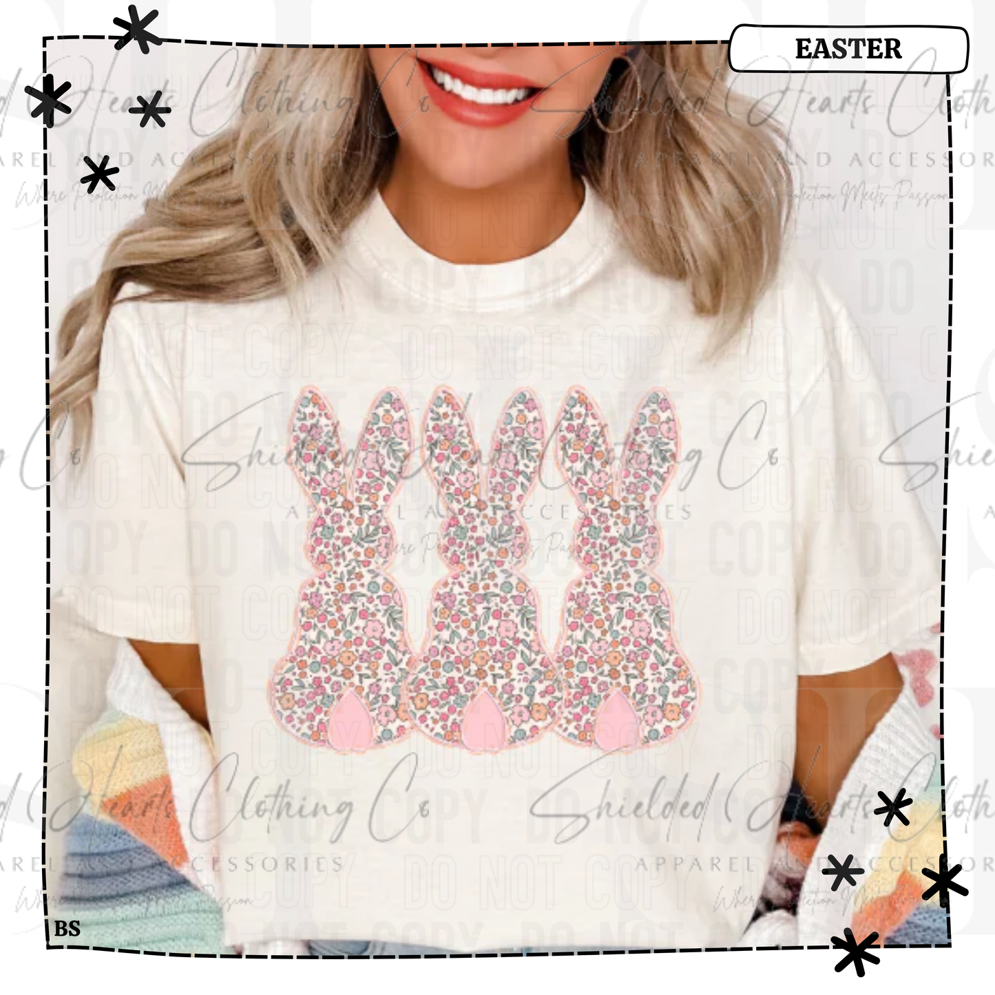 Pastel Floral Bunny Trio Shirt