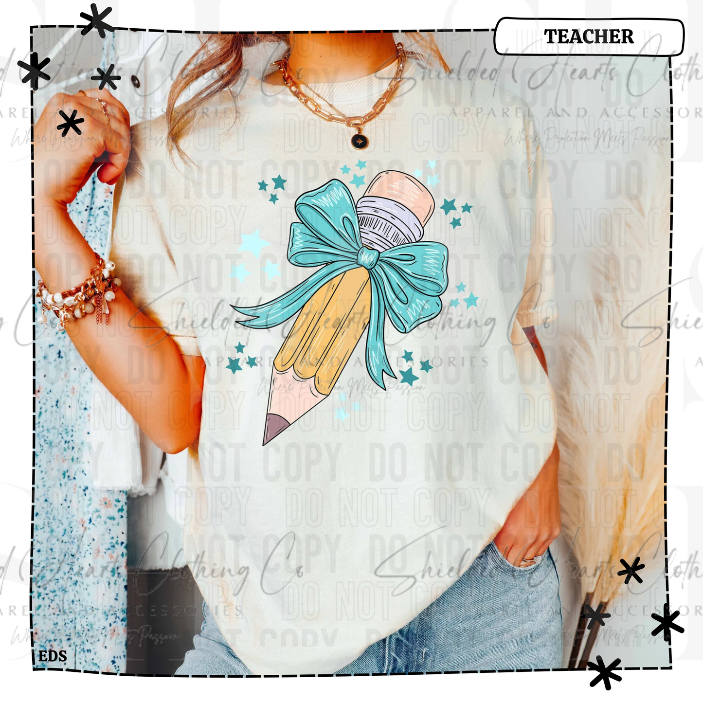 Pencil Blue Bow Shirt
