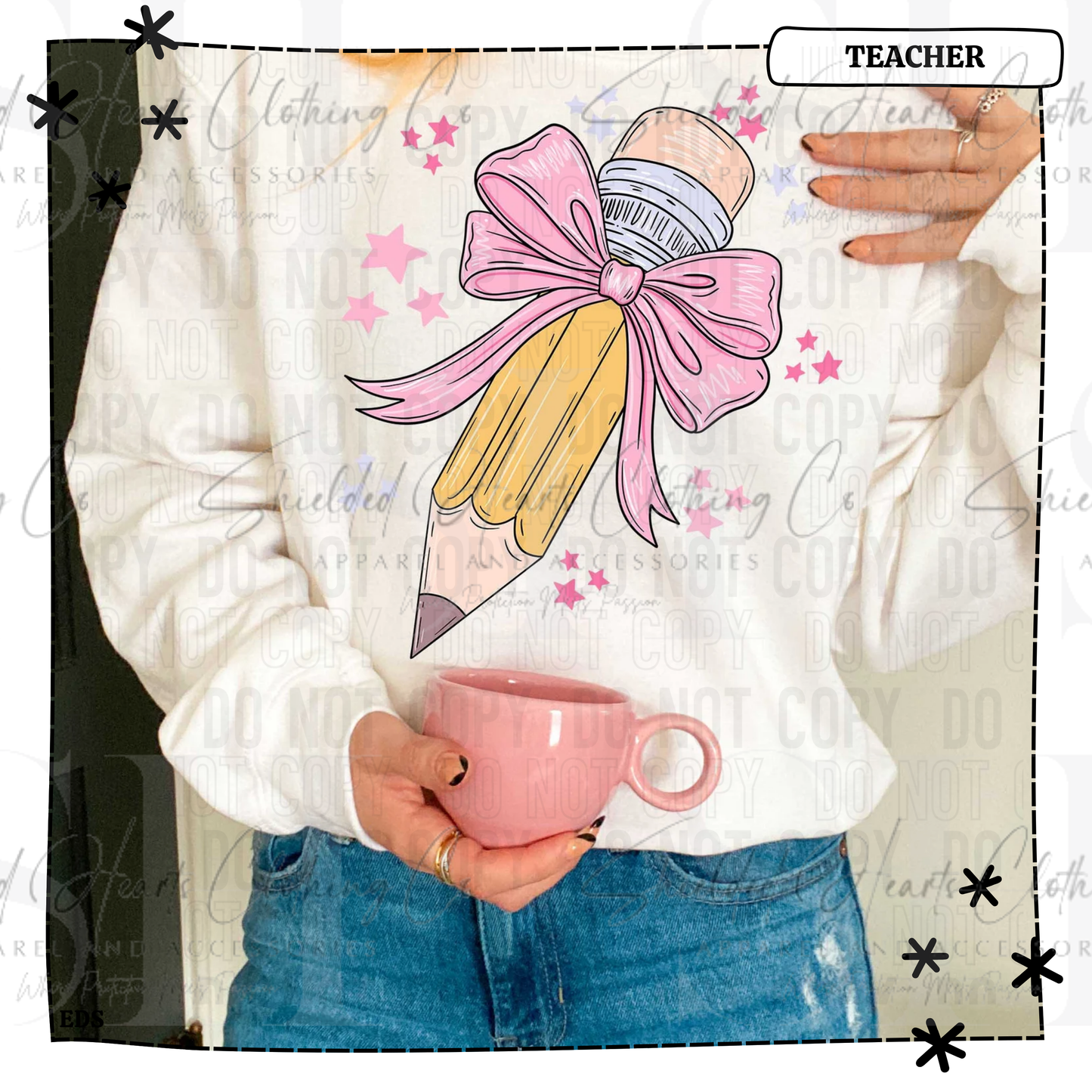 Pencil Pink Bow Shirt