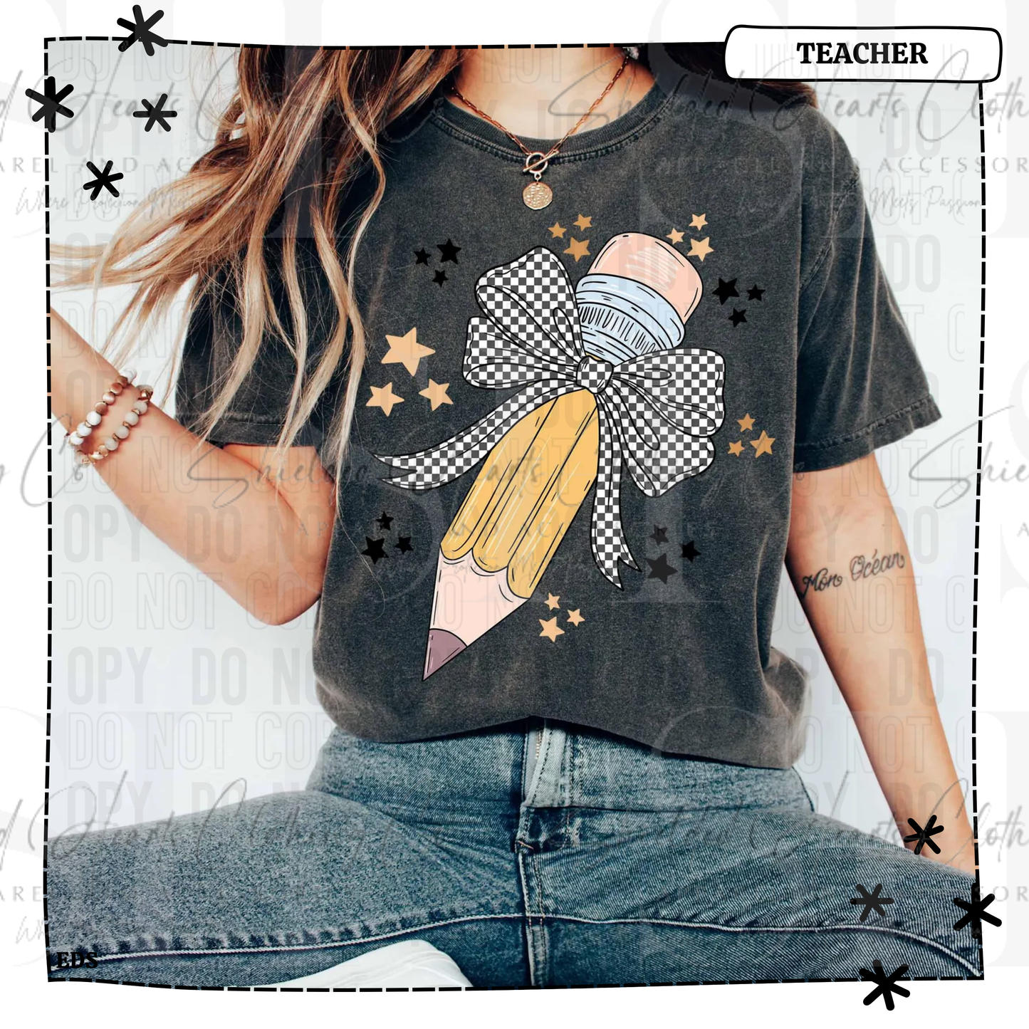 Pencil Retro Bow Shirt