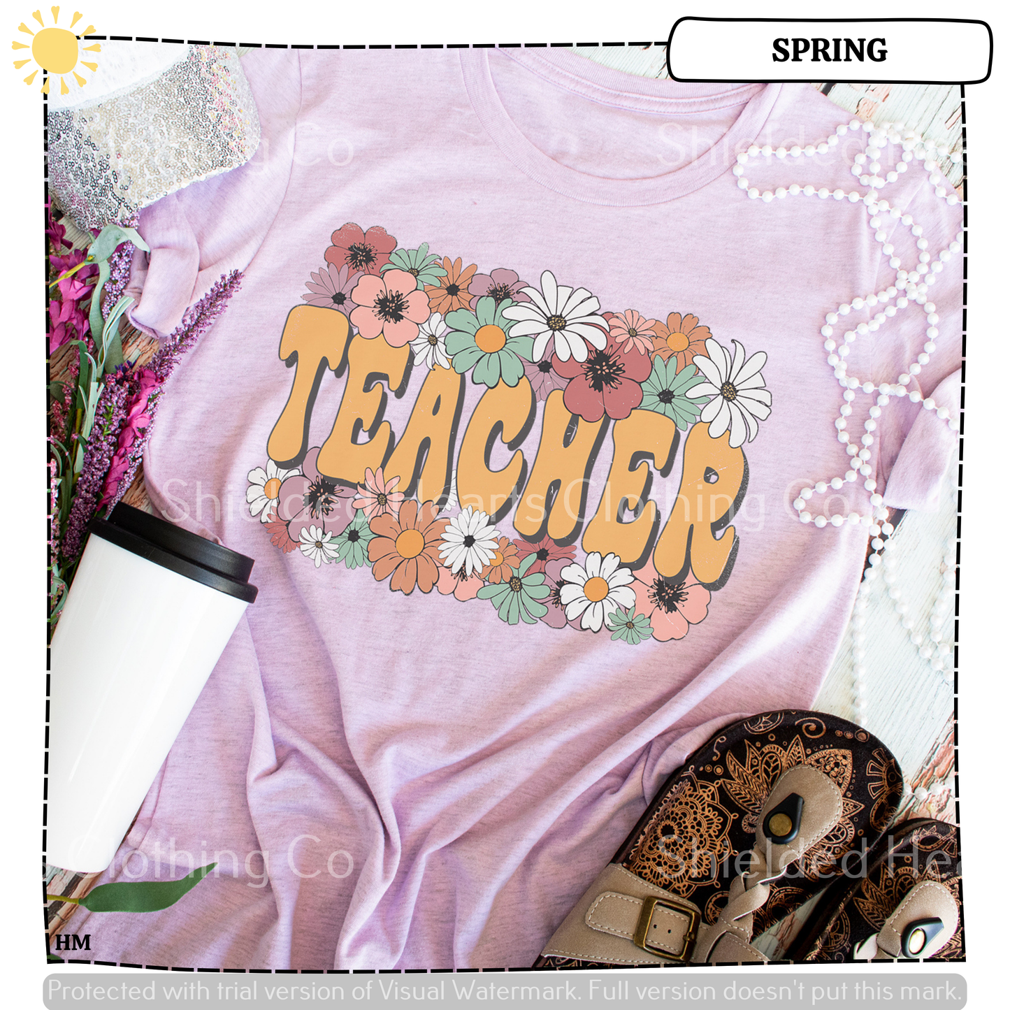 Teacher Retro Flowers Shirt