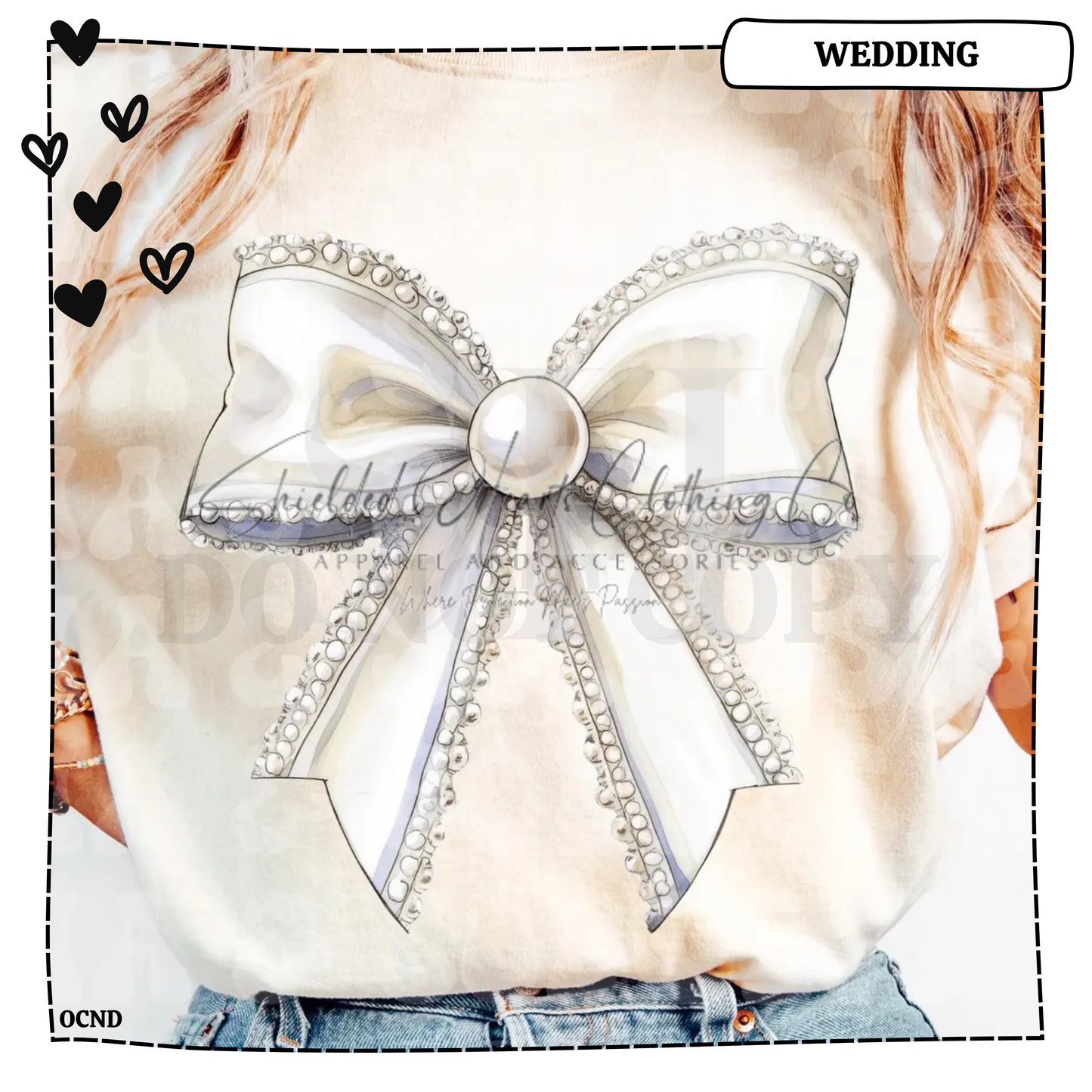 Wedding Pearl Bow Shirt