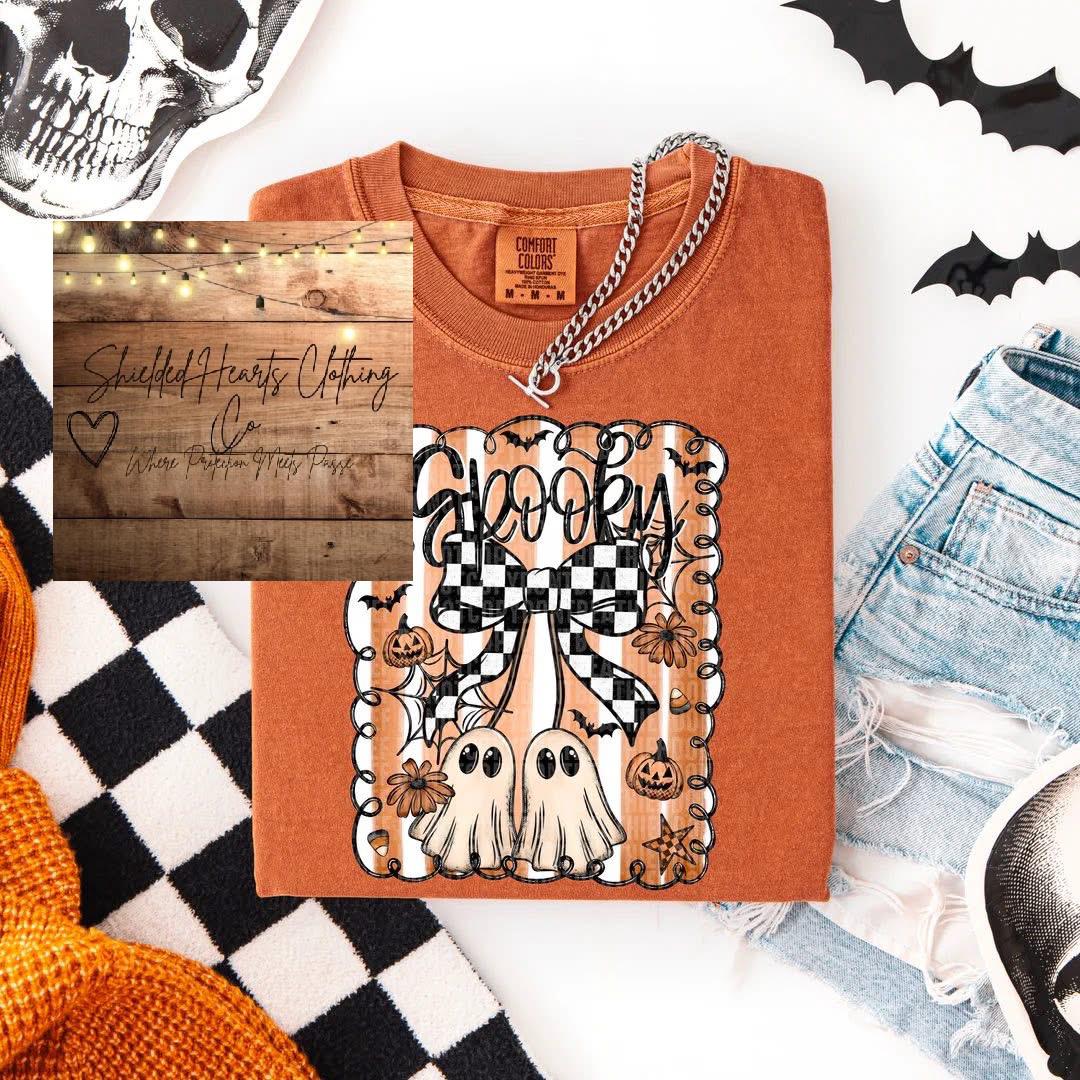 Spooky Checkered Bow Shirt