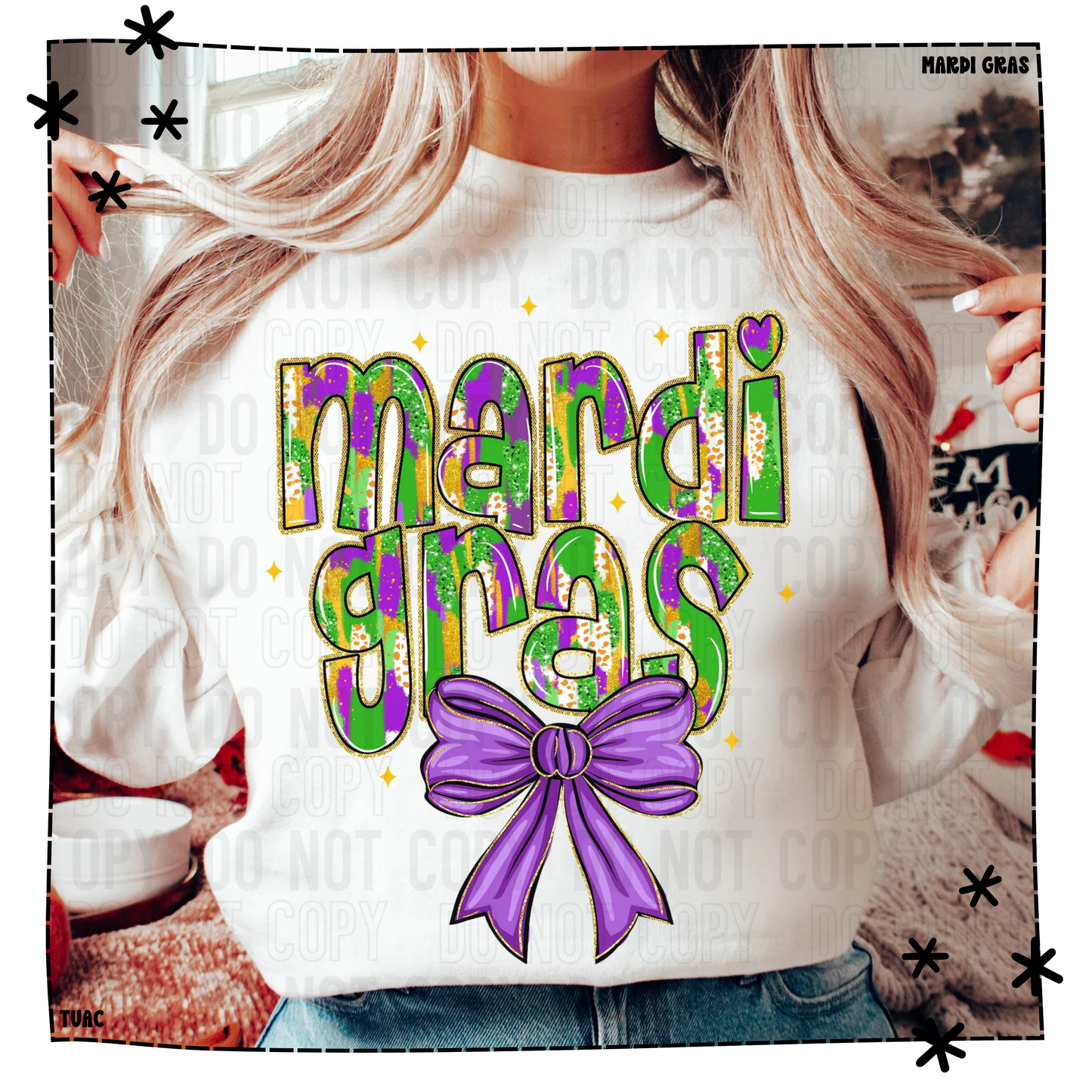 Bow Mardi Gras Watercolor