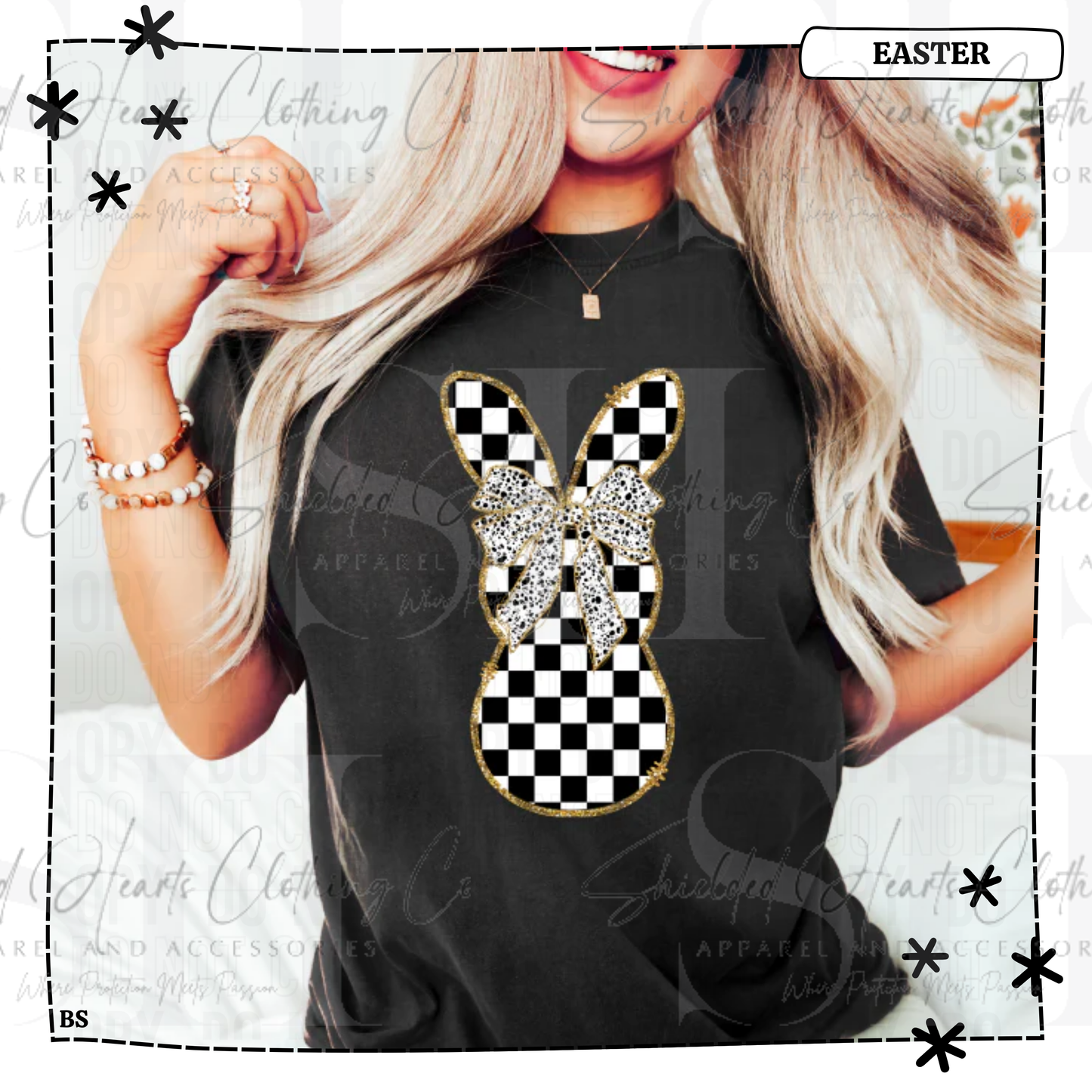 Checkered Coquette Bunny Shirt