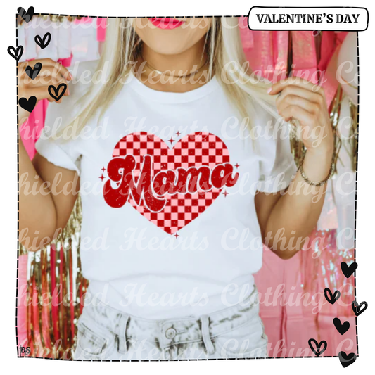 Checkered Mama Heart Shirt