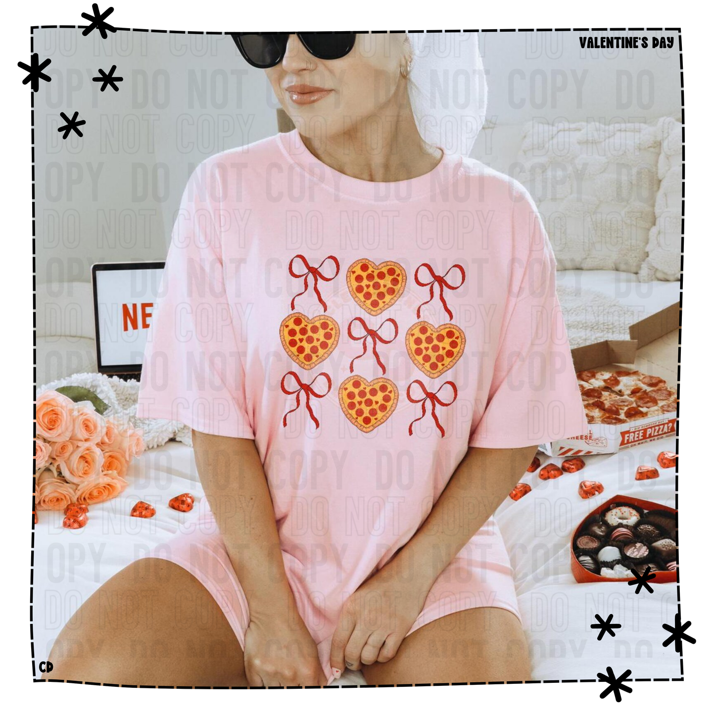 Coquette Pizza Heart Valentine