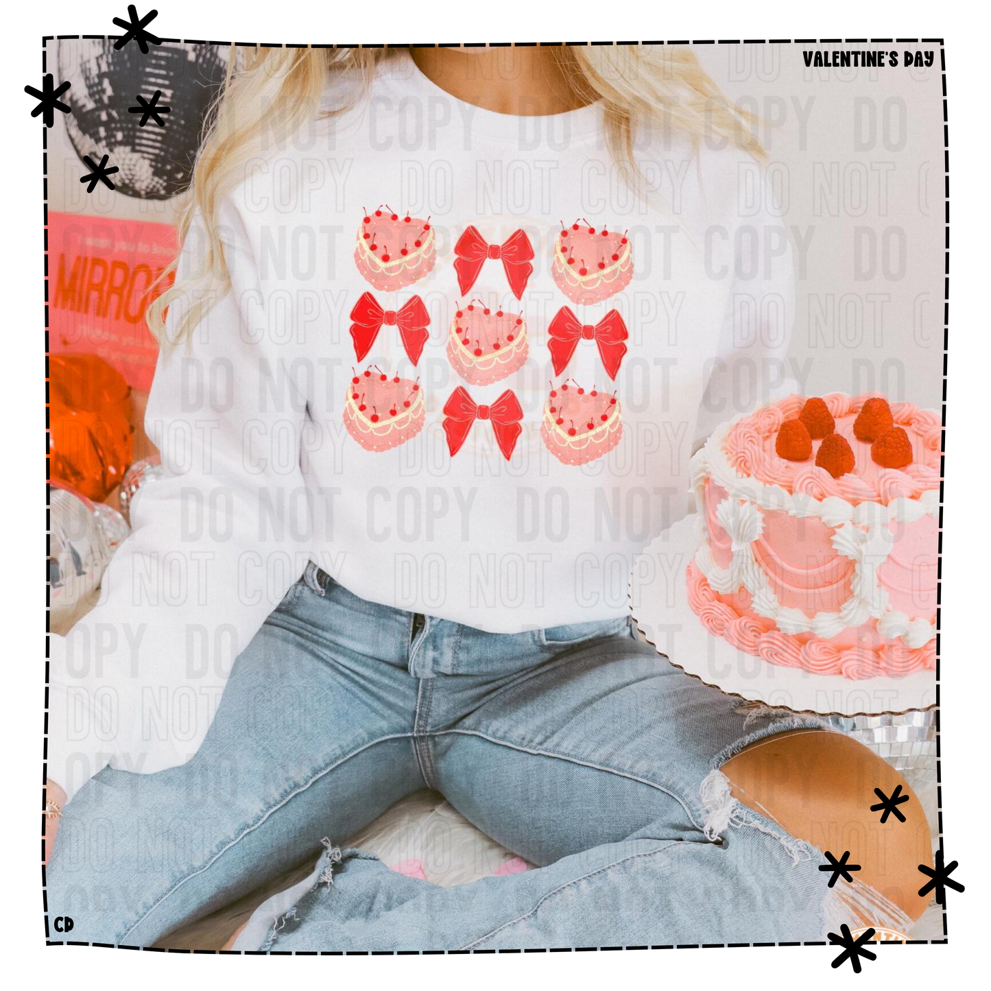 Coquette Valentine Cake & Bows