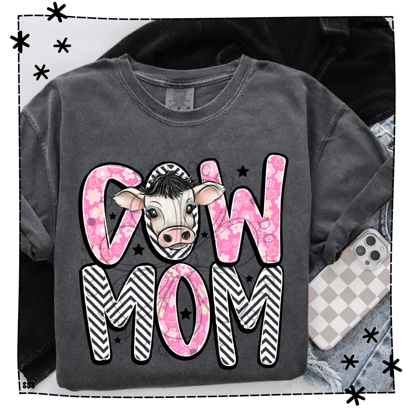 Cow Mom Zig Zag