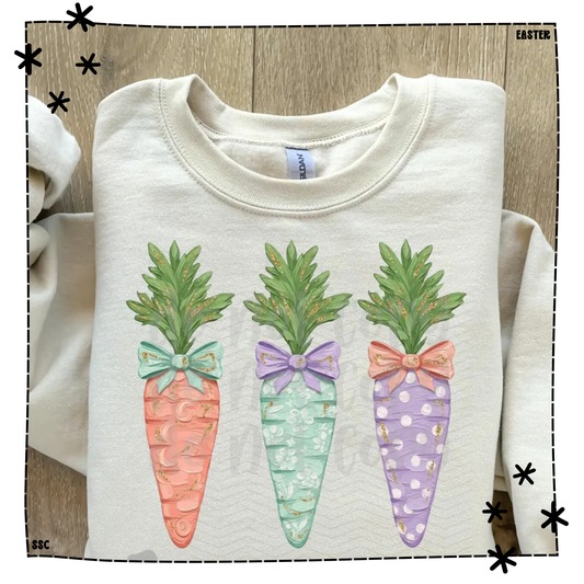 Easter Carrots Pastel Hand Painted