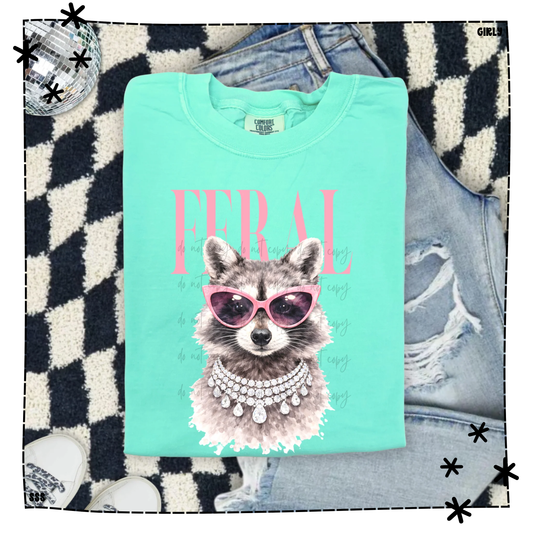 Feral Pink Glasses Raccoon