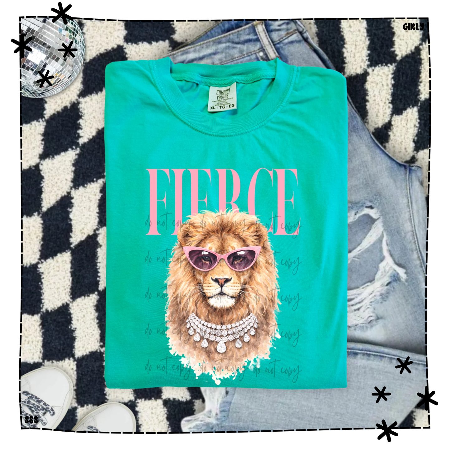 Fierce Pink Glasses Lion