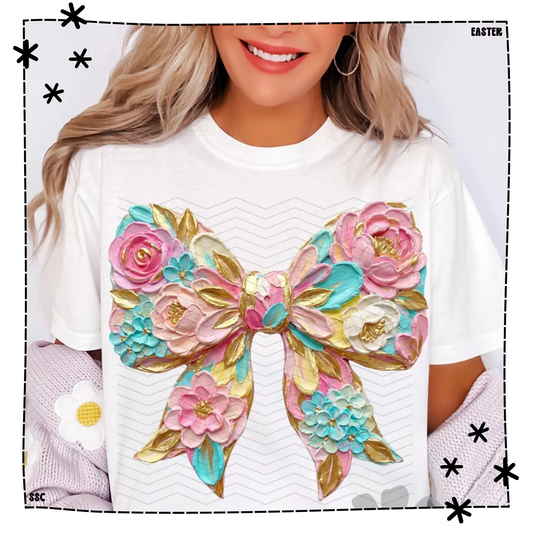 Floral Spring Bow Hand painted