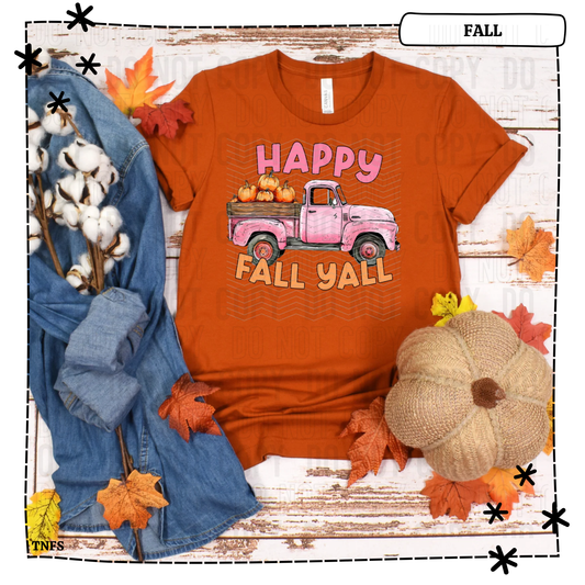 Happy Fall Y'all Pink Truck