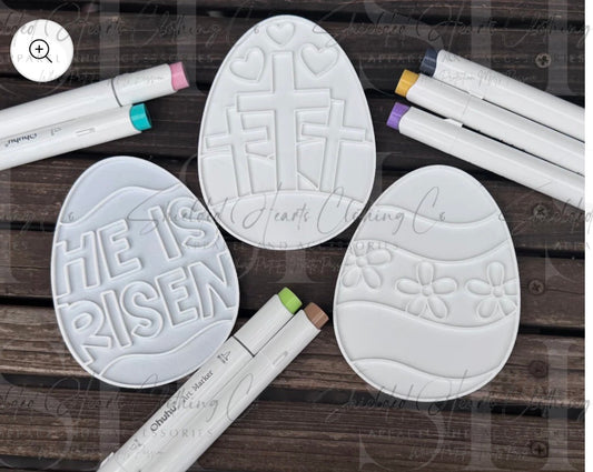 Coloring Easter Eggs | Easter Craft Kit Set of 3 | Faith-Based or Classic Easter Designs | DIY Color Your Own Easter Decor *markers NOT included*