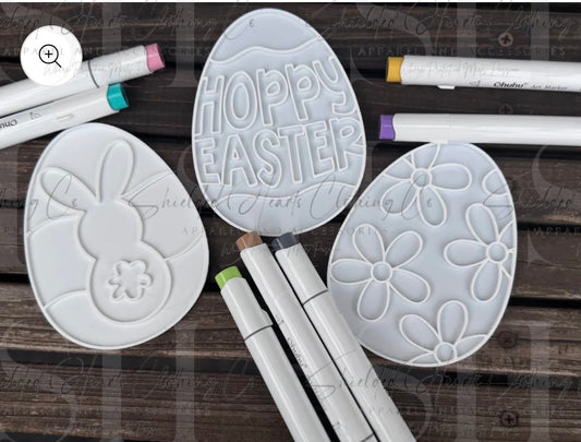 Coloring Easter Eggs | Easter Craft Kit Set of 3 | Faith-Based or Classic Easter Designs | DIY Color Your Own Easter Decor *markers NOT included*