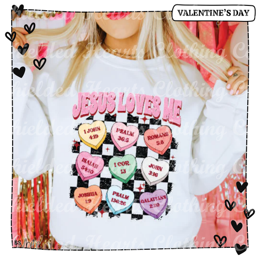Jesus Loves Me Conversation Hearts Shirt
