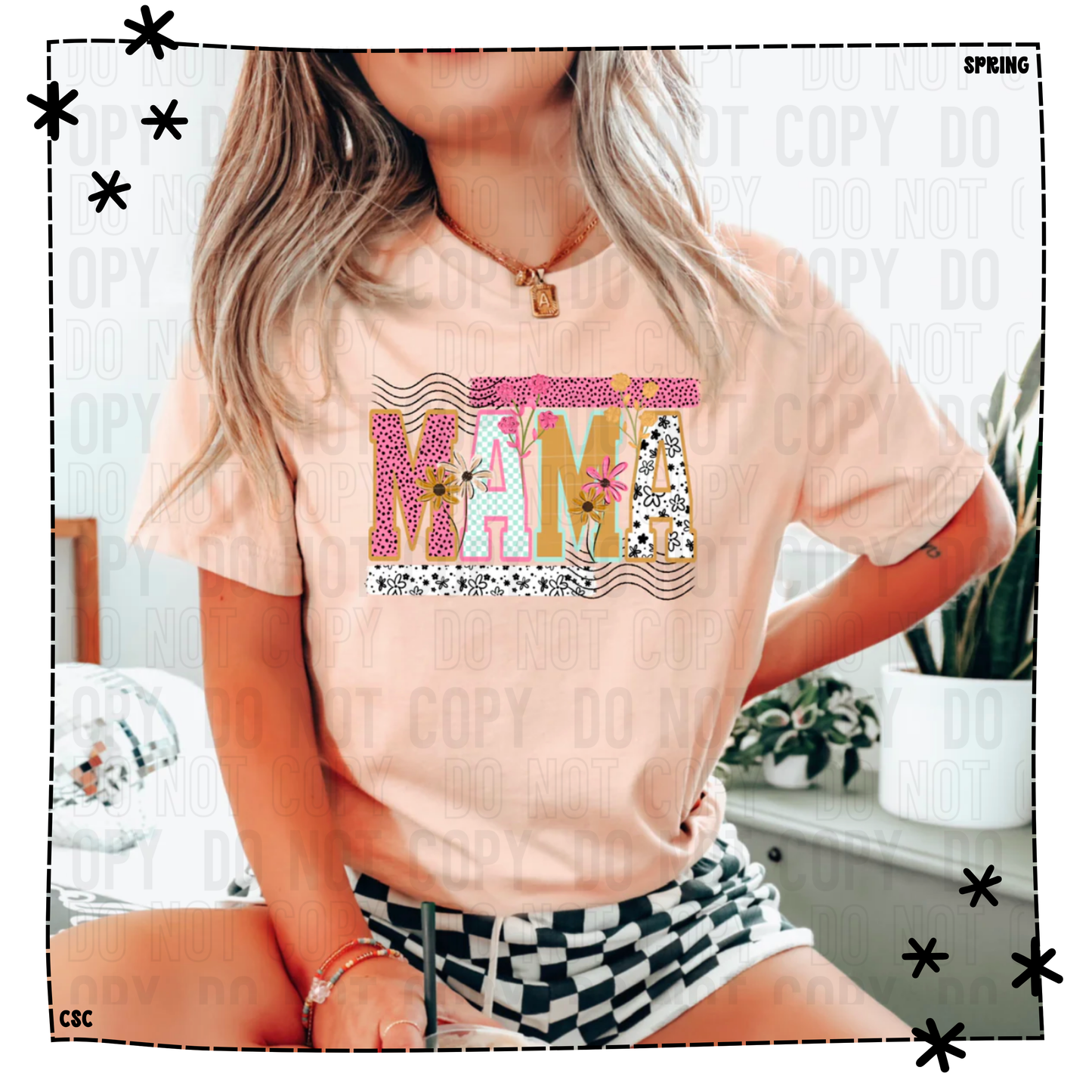 Mama Florals and Wavy Lines