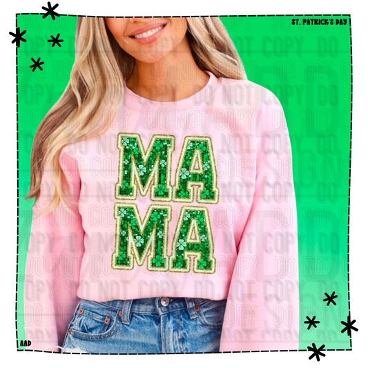 Mama Shamrock Faux Glitter