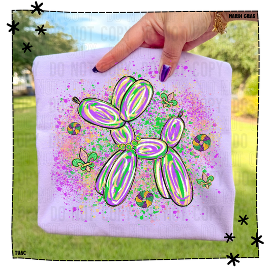 Mardi Gras Balloon Dog