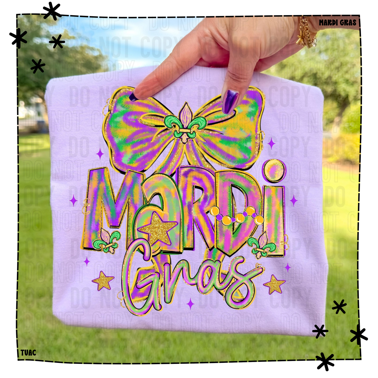 Mardi Gras Watercolor Bow