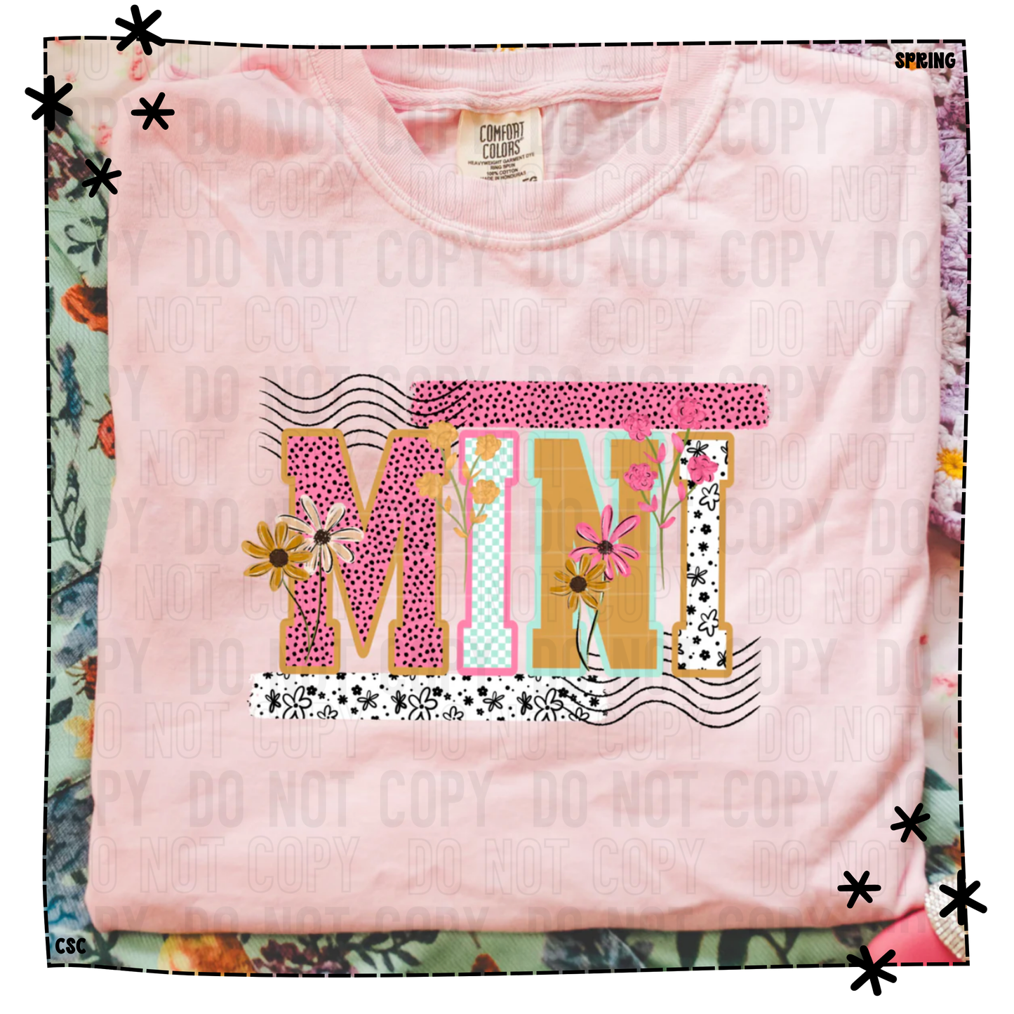 Mini Florals and Wavy Lines