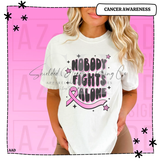 Nobody Fights Alone Breast Cancer Awareness Shirt