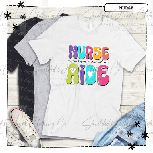 Nurse Aid Bubble Letters Shirt