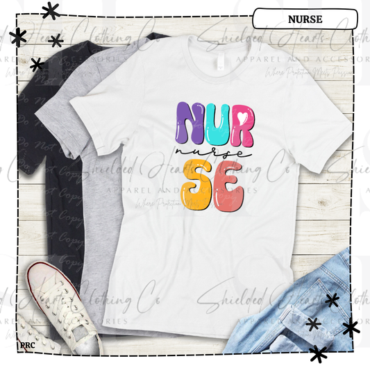 Nurse Bubble Letters Shirt