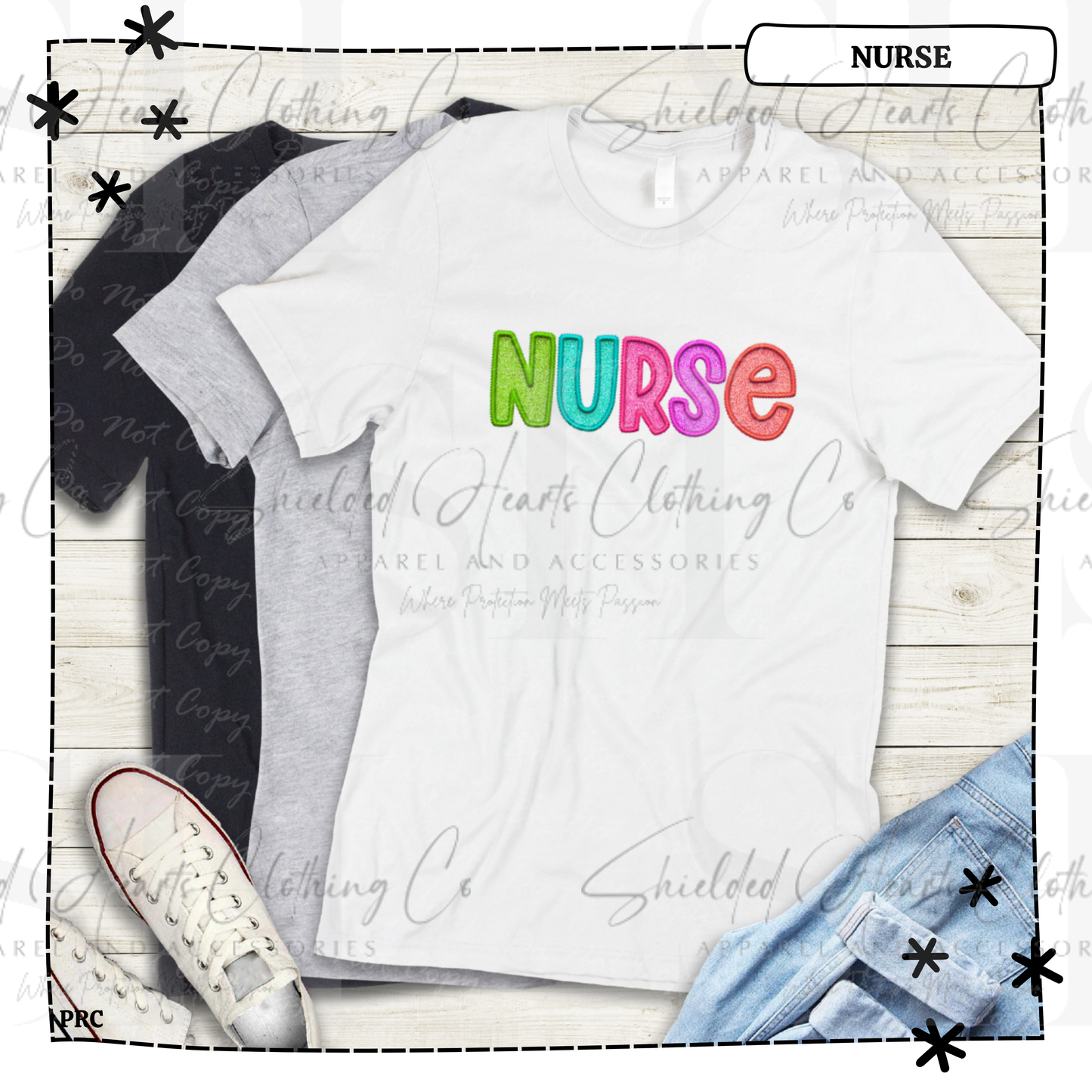 Nurse Faux Embroidery Shirt
