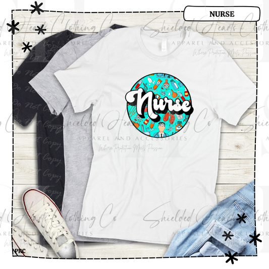 Nurse Pattern Circle Shirt