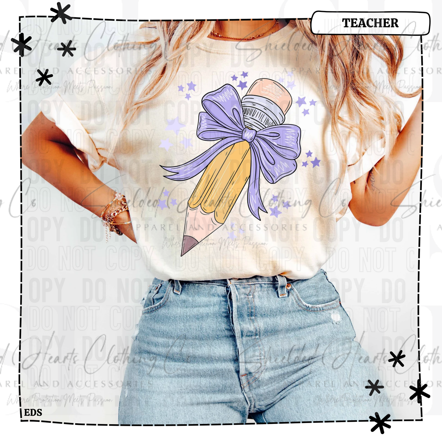 Pencil Purple Bow Shirt