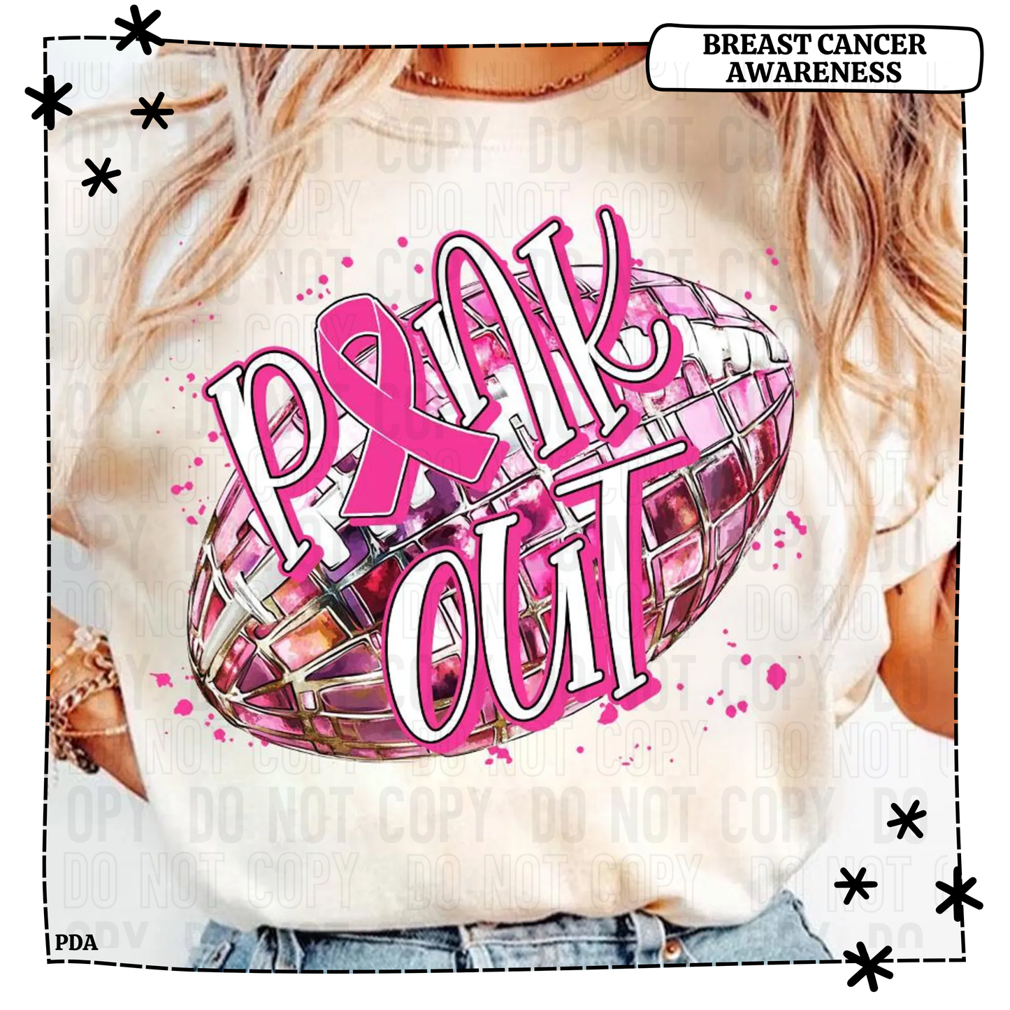 Pink Out Shimmer Football