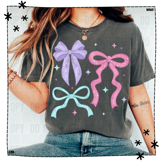 Purple Blue Pink Bows