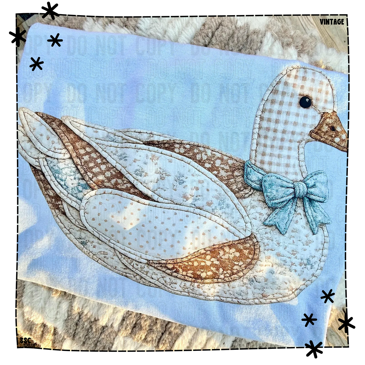Quilted Patchwork Vintage Goose