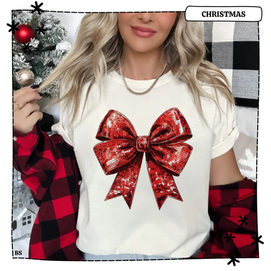 Red Faux Bling Coquette Bow