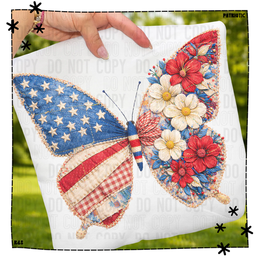 Red White And Blue Butterfly