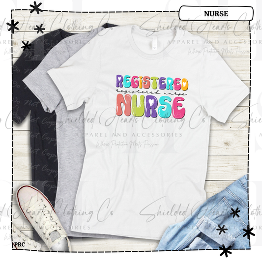 Registered Nurse Bubble Letters Shirt