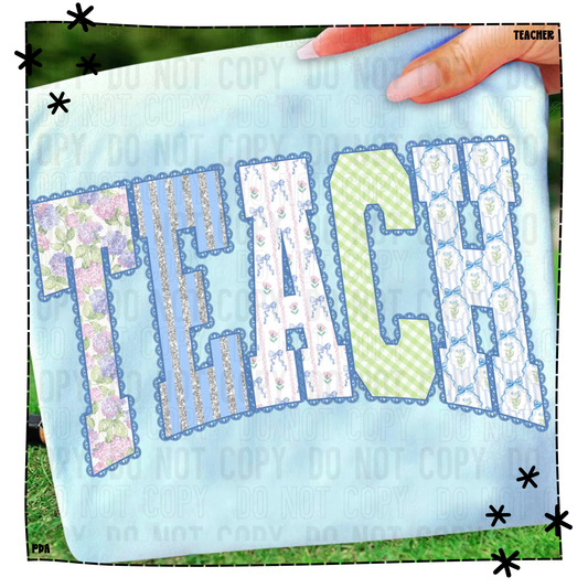 Retro Teach Coquette Floral Glitter